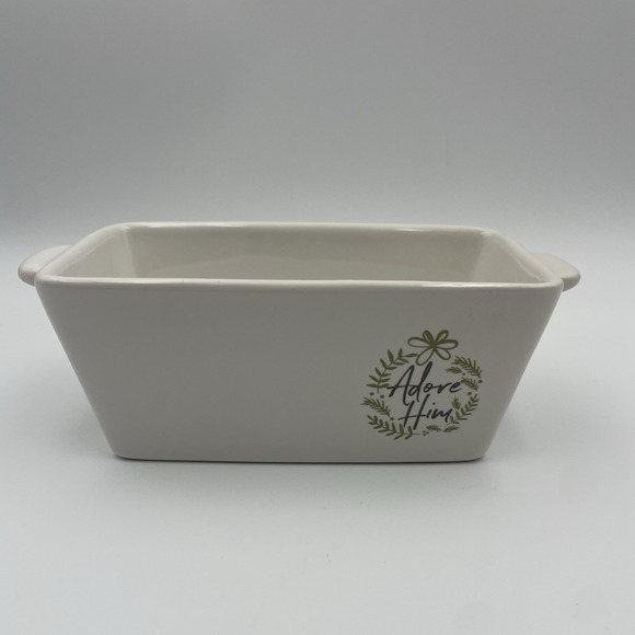 Lifeway Ceramic Mini Loaf Pan 'Adore Him' - Picture 2 of 13